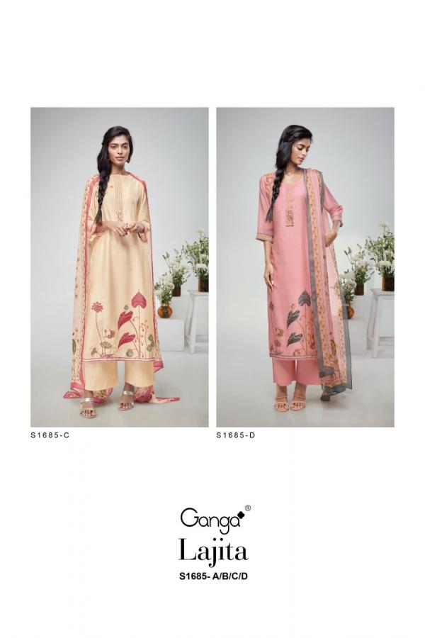 Ganga Lajita S1685 Silk Printed Designer Salwar Suit Collection